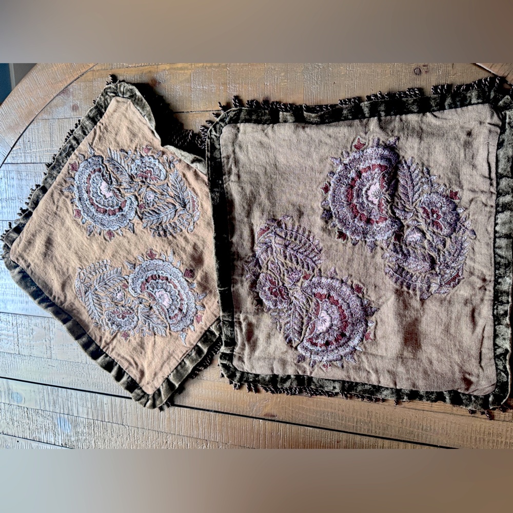 Embroidered linens Home Accent PILLOW SHAMS
